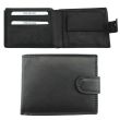 Genuine Leather RFID Multi Fold Wallet With Stud Closure - Black 