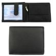 Genuine Leather RFID Trifold Wallet - Black 