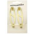 Gilt Slash Clip In End Barrette Clips - Gold 