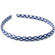 Gingham Print Fabric Aliceband - Navy