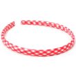 Gingham Print Fabric Aliceband - Red (1cm Wide)
