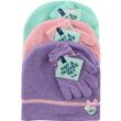 Girls Beanie Hat & Glove Set - Assorted Colours 