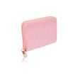 Wholesale Ladies Glitter Fabric Zip Round Purse - Assorted Colours 