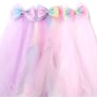 Glitter Rainbow Bow Clip With Layered Net Veil - Assorted Colours