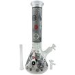 Glow In The Dark Design Glass Waterpipe - Assorted Colours & Design (13.5 Inch)
