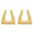 Gold Crinkle Effect Shape Earrings - 8cm 
