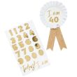 Gold Milestone Birthday Badge Personalised with 1 Sticker Sheet