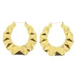 Gold Pyramid Patterned Earrings - 7.5cm