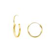 Gold Plated Sterling Silver Plain Hoop Earrings – 14mm