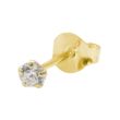 Gold Plated Sterling Silver Round Clear CZ Stud – 3mm
