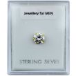 Gold Plated Sterling Silver Round Clear CZ Stud – 6mm
