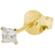 Gold Plated Sterling Silver Square Clear CZ Ear Stud – 6mm