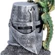 Green Dragon Clinging to Knight Helmet Figurine – 12cm