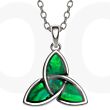 Green Paua Shell Celtic Knot Pendant Necklace