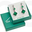 Green Paua Shell Quatrefoil Dropper Earrings