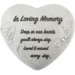Heart-Shaped Memorial Stone with Diamantes & Rose Detail – In Loving Memory (16cm)