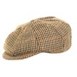Men's 8 Panel Tweed Flat Caps - Assorted Colours
