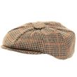 Men's 8 Panel Tweed Flat Caps - Assorted Colours