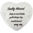 Graveside Heart Memorial with Diamantes & Rose Detail – Sadly Missed (16cm)