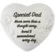 Heart-Shaped Memorial Stone with Diamantes & Rose Detail – Special Dad Tribute (16cm)