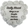 Graveside Heart Memorial with Wrap-Around Rose Detail – Sadly Missed (14cm)