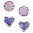 Heart & Round Mother of Pearl Shell Stud Earrings - 2 pairs 