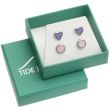 Heart & Round Mother of Pearl Shell Stud Earrings - 2 pairs 