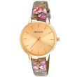 Wholesale Henley Ladies Spring Floral Print Leather Strap Watch - Grey