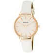 Wholesale Henley Ladies Tapered Index Leather Strap Watch - White 