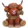 Highland Cow with Thistle Figurine – 10.5cm