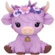 Hyacinth Purple Flower Cow Figurine - 10.8cm