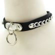 Leather Choker With Chains With Hoop 