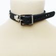 1 Row Skull And Crossbones Leather Choker
