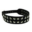 Genuine Leather 2 Row Conical Studded Choker