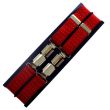 Men's Braces Red with Dots Design - 25mm Wide