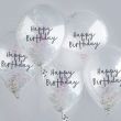 Iridescent Happy Birthday Confetti Balloons