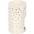 Iridescent Moon Pillar Oil Burner and Wax Warmer - White