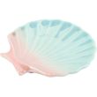 Iridescent Shell Trinket Dish Ceramic Coastal Jewellery Holder (11cm)
