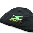 Jamaica Design Turn Up Beanie Hat - Black 