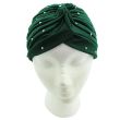 Jersey Turban Hat with Sequins - Green