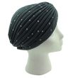 Jersey Turban Hat with Sequins - Grey