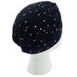 Jersey Turban Hat with Sequins - Navy