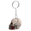Skulls and Roses Skull Keyring