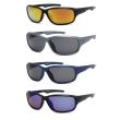 Ladies Rectangular Reflector Sunglasses With Pouch - Assorted