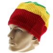 Knitted Peak Hat - Rasta Colours