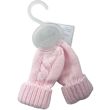 Knitted Baby Mittens in Soft Pink