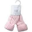 Knitted Baby Mittens in Soft Pink