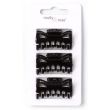 3pcs Black Small Plastic Hair Clamps - 4cm