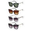 Ladies Chain Design Cat Eye Sunglasses - Assorted