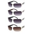 Men's Rectangular Rimless Sunglasses With Pouch - Assorted